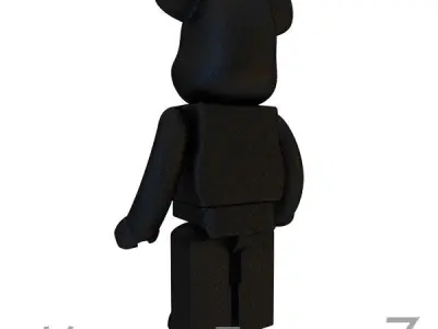 Black Leather Bear Brick 3D model