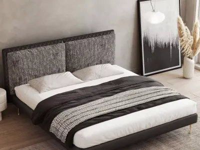 scandinavian bedroom scene 3D model