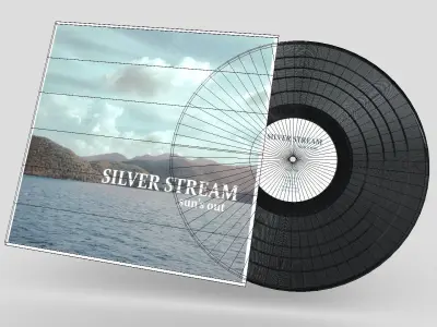 12 inch Vinal Record Silver Stream Low-poly 3D model