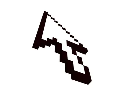 3D pixel computer mouse cursor Free 3D model