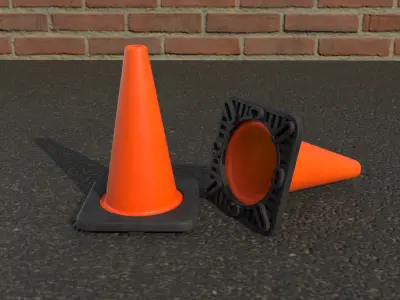 Street cone Free 3D model