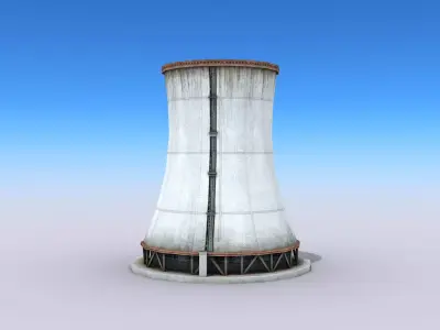 Big Wide Chimney Low-poly 3D model