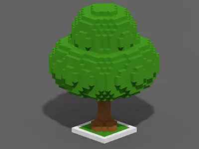 Tree Voxel - 6 Low-poly 3D model