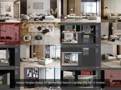 Interior Render-Ready 3D Scene With Natural Lighting VOL 04 3D Model Pack
