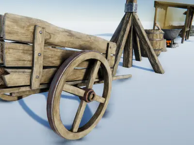 Medieval Props Set Low-poly 3D model