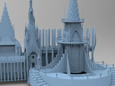 Elden Celtic Watchtower castle Kit bash 3D model