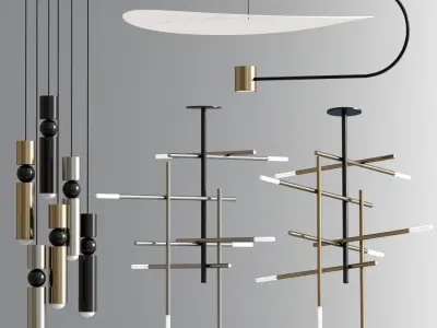 Modern Pendant Suspension Light 3D model
