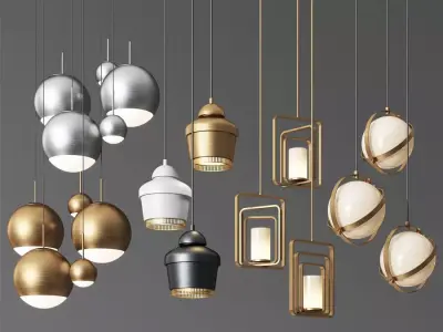 Pendant Light Collection 3D model