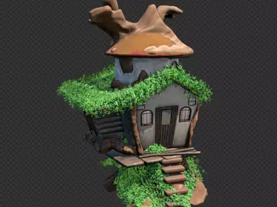 Tree House Stylized 3D model