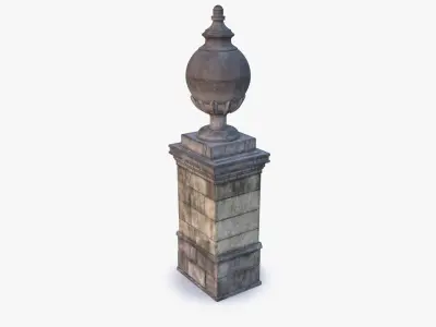 Stone Pillar 0002 Low-poly 3D model
