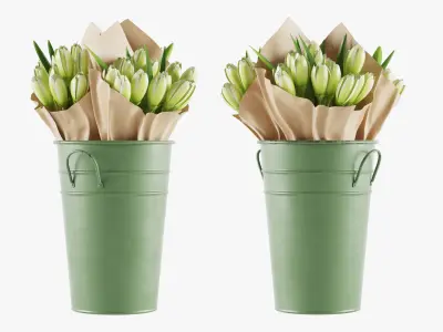  Flowers In Buckets Bundle 
