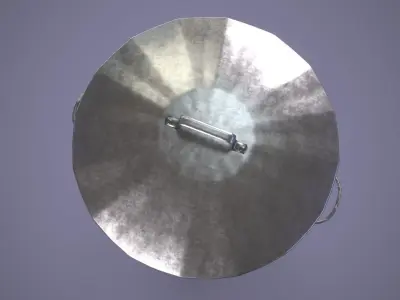 Dustbin metal trash can Low-poly 3D model