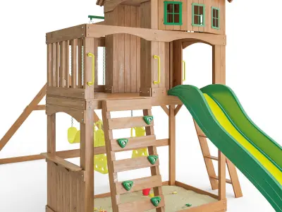 Atlantis Wooden Swing Set 3D model