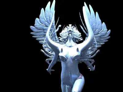 Lovcraftian alian female sculpture 1 3D model