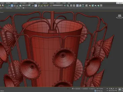 Rare Brass and Flower Pendant Low-poly 3D model