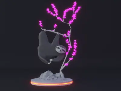 Sloth decorative lamp sculpture 3D model