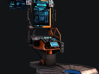 Sci-Fi Console Computer Base 3 Low-poly 3D model