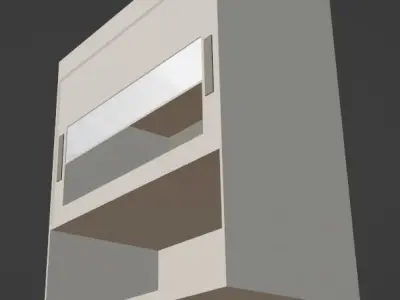 Low Poly Fume Hood Low-poly 3D model