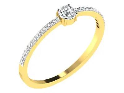 Light Weight Yellow Gold Diamond Ring DR-6030 3D print model