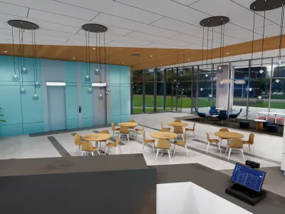 Lobby Cafe Low-poly 3D model