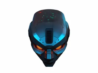  3d Render Cyberpunk Led Mask 3D model