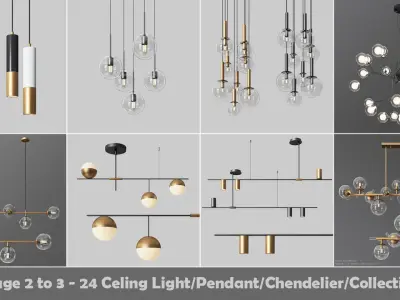 24 Light Fixture Collection 3D Model Pack