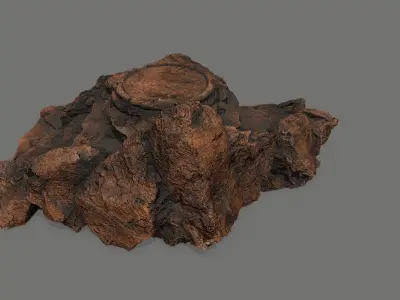 Ladder Ruin Low-poly 3D model 9