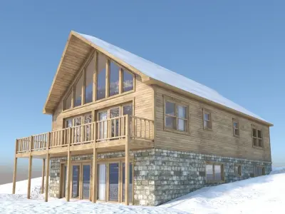 Chalet house 3D model