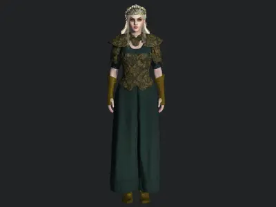 QUEEN AZORA - 3D CHARACTER FANTASY DARK QUEEN PRINCESS Low-poly 3D model