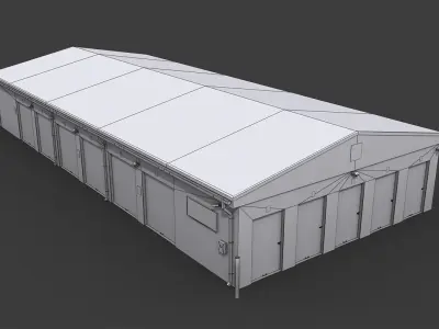 Selfstorage Warehouse Building Low-poly 3D model