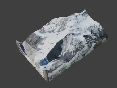 Dhaulagiri II Mountain Low-poly 3D model
