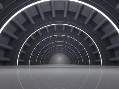Sci Fi Tunnel 3D model 11