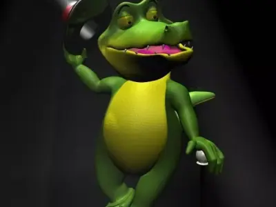 Cartoon Crocodile RIGGED Low-poly 3D model