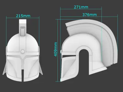 Medieval Mandalorian Helmet 3D print model