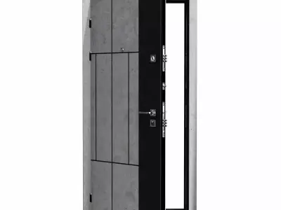 Door in two version Low-poly 3D model