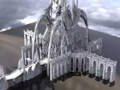 Crescent Cathedral exterior castle 3D model