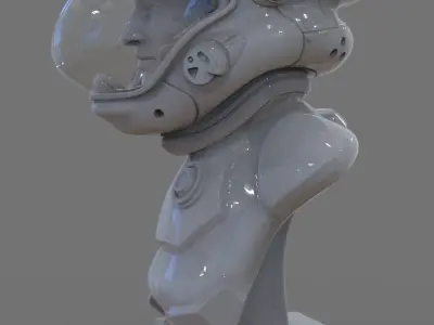 Astronaut Girl Bust 3D print model