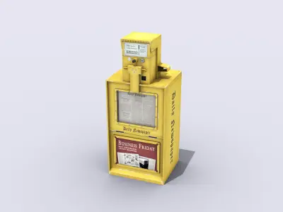 Newspaper Machine Low-poly 3D model