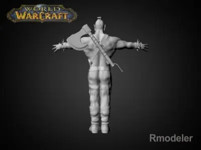 Red ORk Axe 3D model