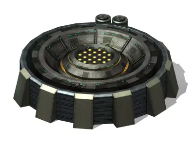 Armor-upgrade spaceship with hole in middle 3D model