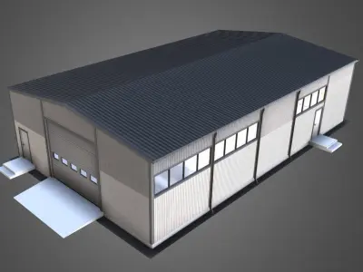 Industrial Hangar for winter 3D model
