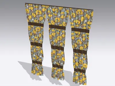 Curtain Low-poly 3D model