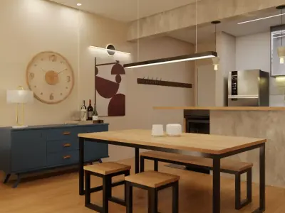 Living-dining 3D model