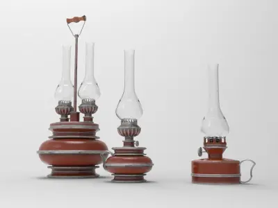 Kerosene lamps 3D model