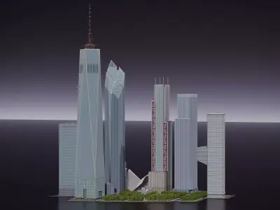 New World Trade Center Low-poly 3D model