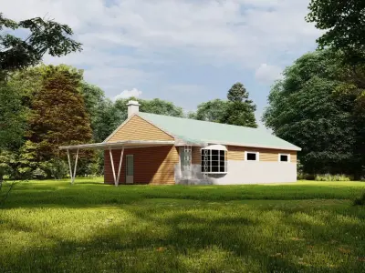 Forest villa-Casa Scene-Modern Villa 3D model 4