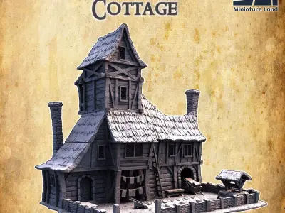 Farmer Cottage Tabletop Terrain 28MM  3D print model