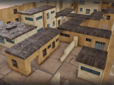 Abandoned Dust Factory Game Map for FPS Game 3D model