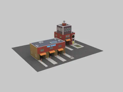 Low Poly Building Pack 4 Low-poly 3D model