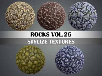 Stylized Rocks Vol 25 - Hand Painted Texture Pack Texture